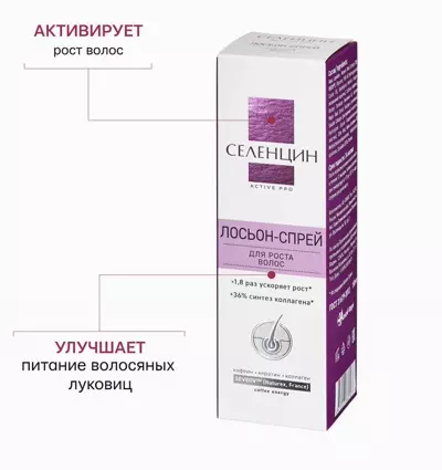 Действие лосьона для роста волос Селенцин Active Pro