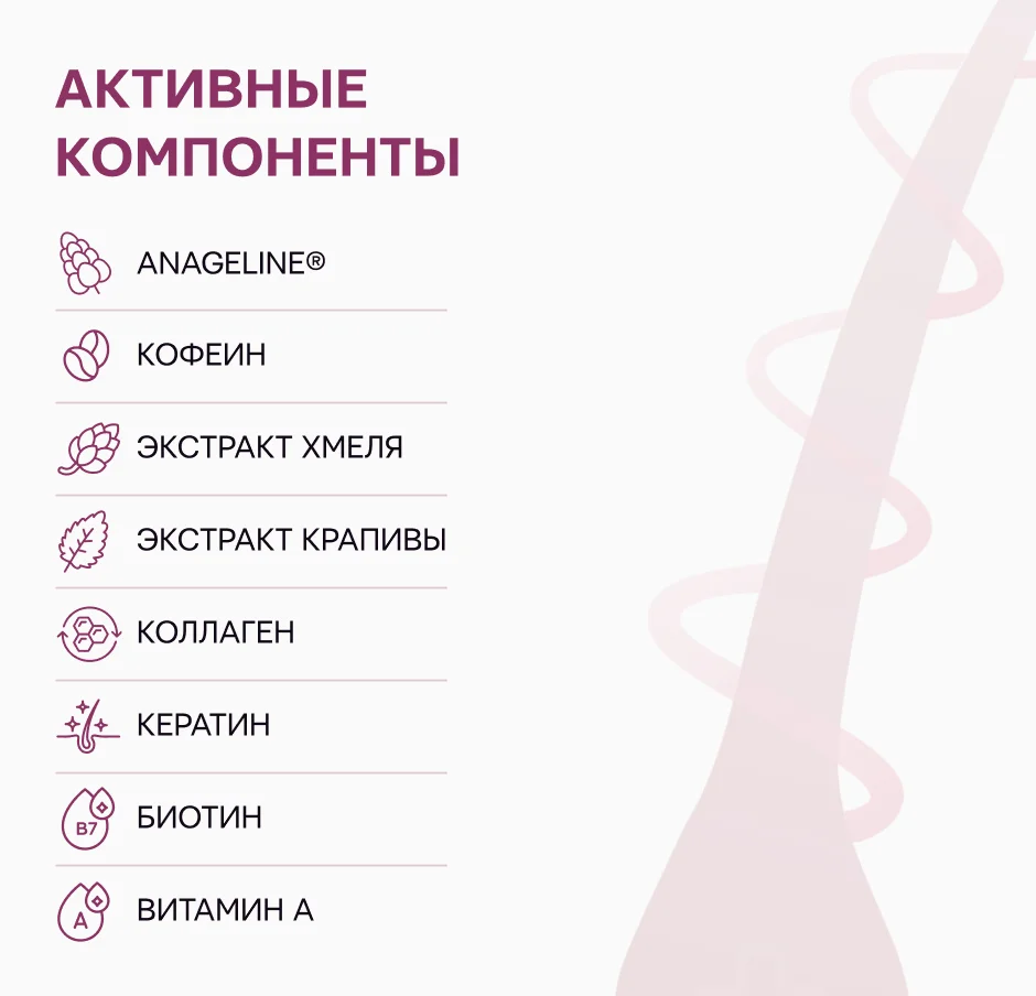 Активные компоненты лосьона от выпадения волос Селенцин Hair Therapy