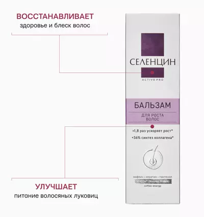 Действие бальзама для роста волос Селенцин Active Pro
