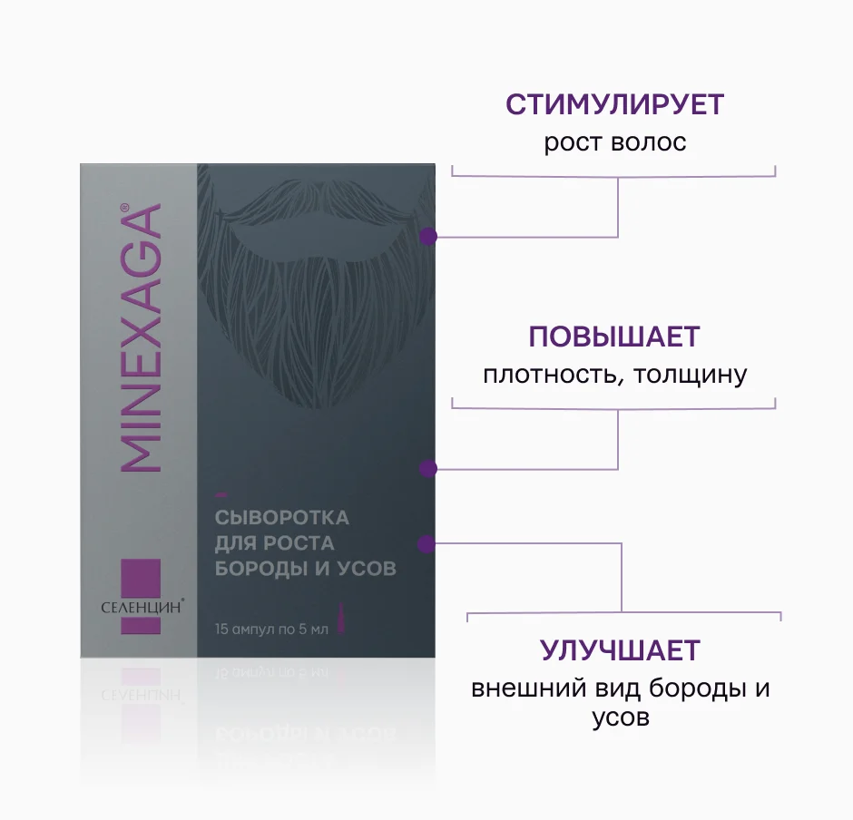 Сыворотка для бороды и усов MINEXAGA